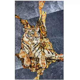 Panels of amber and Karelian birch "Tiger"